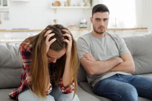 A couple going through a stressed time. 